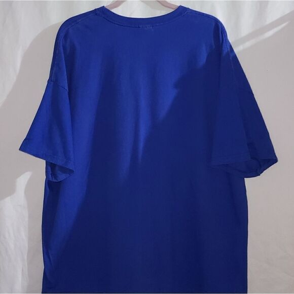 Hanes Blue Coverd Bridge Snow Winter Scene T-shirt Size 3XL - Picture 4 of 6